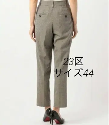 [ 새상품급 ] 23구 빅 사이즈 체크 무늬 테이퍼드 팬츠 사이즈 44