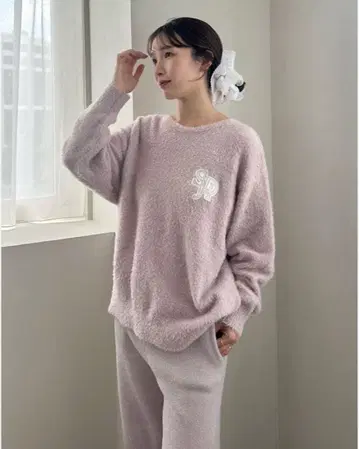 SNIDEL HOME 샤기 니트 풀오버 & 롱 팬츠 세트