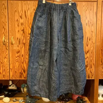아틀리에 단탄 린넨 와이드 팬츠 데님