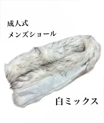 남성용 성인식 초 롱 숄 화이트믹스 후리소데