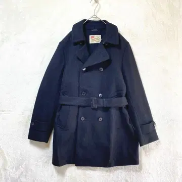 트래디셔널 웨더웨어 / 피 코트 울 코트 / 38 / 벨트 블랙
