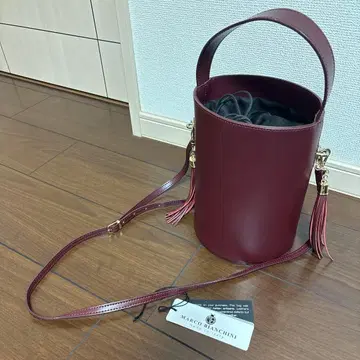 마르코 비안치니 가죽 버건디 숄더백