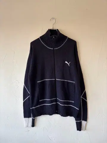 푸마 네이비 집업 니트 남성용 XL 구제 의류