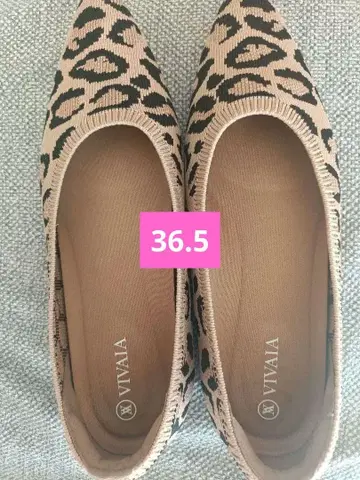 새상품급 VIVAIA 비바이아 레오파드 무늬 플랫슈즈 36.5