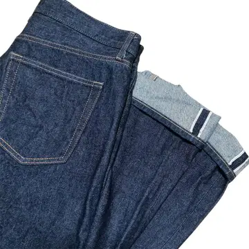 다크 네이비 [ UNIQLO ] 유니클로 셀비지 청바지 데님 팬츠 W32