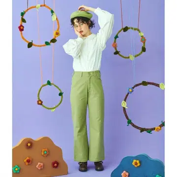 poppy color cotton pants