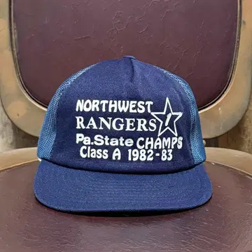 80s USA 빈티지 메쉬 캡 네이비 트래커 미국