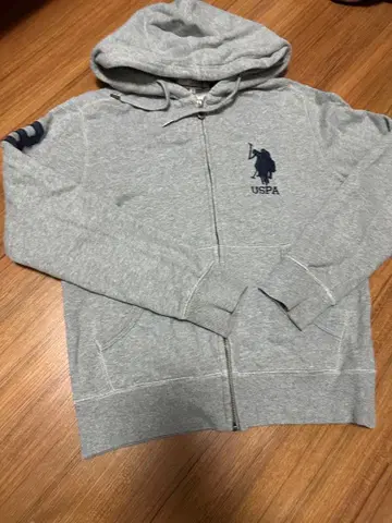 USPA 그레이 풀 집업 후드티