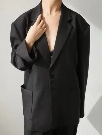 Eongul 영글 오버 사이즈 테일러드 자켓 블랙