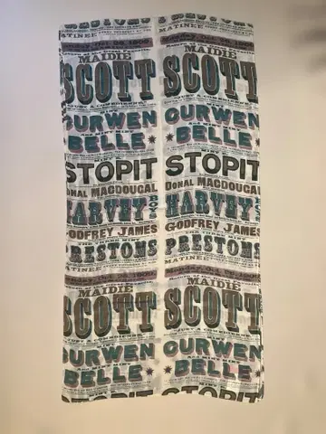 미사용! mintdesigns 그래픽 프린트 실크 코튼 스카프