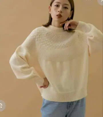 [새상품] 어반 리서치 서니 레이블 케이블 큐신 니트 풀오버