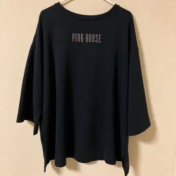 PINK HOUSE 블랙 7부 소매 풀오버