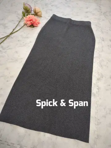 [ 2023AW ] Spick & Span 라메 리브 니트 타이트 스커트