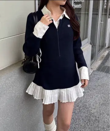 NICE CLAUP 도킹 플리츠 원피스