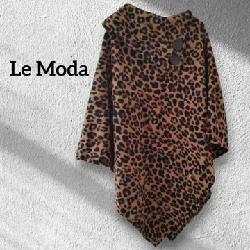 1점 한정 Le Moda 택 포함 레오파드 무늬 판초 스톨 레오파드 무늬