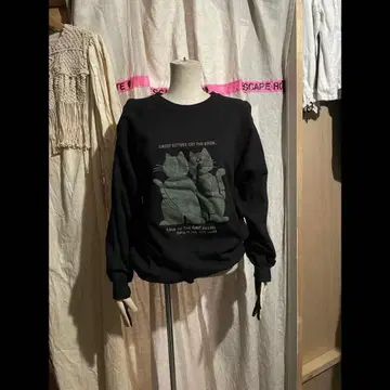 고양이 프린트 트레이닝복 1990s