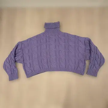 퍼플 케이블 니트 터틀넥 Free 사이즈