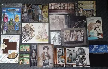 진격의 거인 종이류 굿즈 묶음 판매 리바이 병장 엘빈 엘렌