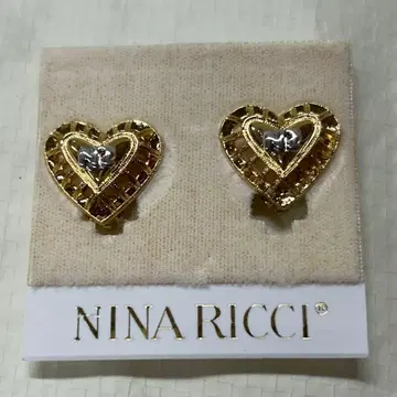 NINA RICCI 귀찌 하트 모양 골드 귀찌