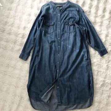 어반 리서치 데님 오버 셔츠 원피스 롱 기장 인디고 Free