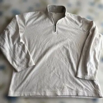 유니클로 화이트 하프 지퍼 트레이닝복 M