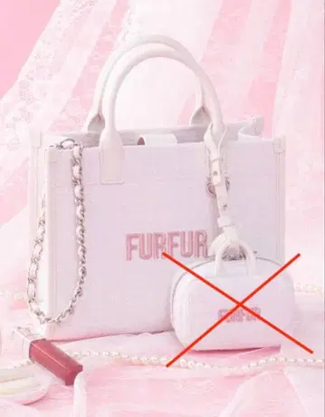 (FURFUR) LPINK 트위드 로고 토트백