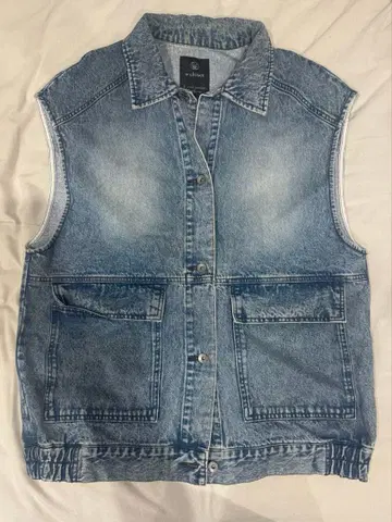 w closet 데님 베스트 프리 사이즈