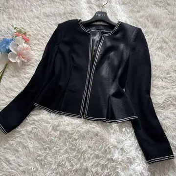 컨디션 최상 아나이 울 100% 노카라 스티치 자켓 일본제 36