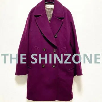 THE SHINZONE 오버 사이즈 울 롱 코트 퍼플