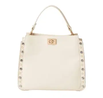 DIANA 스터드 장식 화이트 숄더백