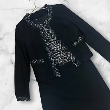 아나이 블랙 트위드 원피스 자켓 셋업