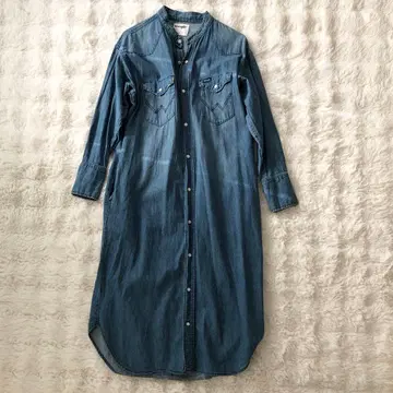 랭글러 별주 데님 셔츠 원피스 데미지