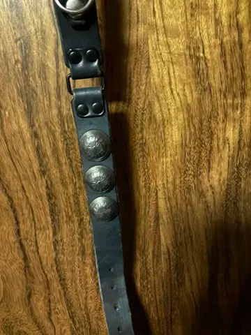 블랙미 다크 네이비 가죽 벨트 메탈 버튼 포함