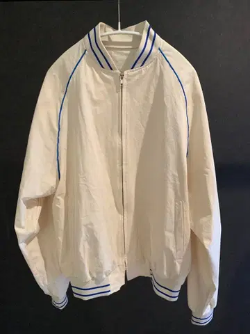 화이트 스트라이프 집업 블루종