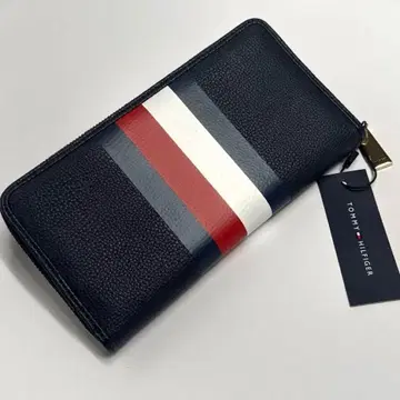 타미힐피거 장지갑 라운드 지퍼 동전 지갑 남성용