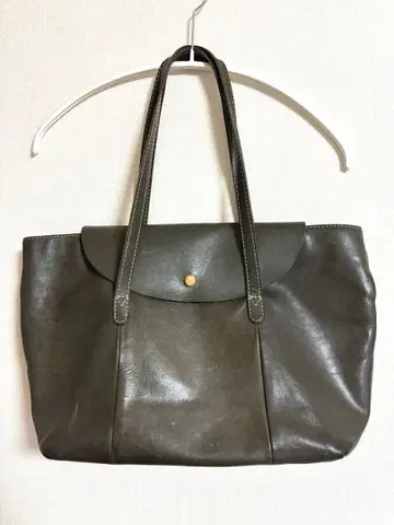 칸미 kanmi 다크 그레이 가죽 토트백