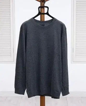 FIOBOC 젠틀 니트 크루 스웨터 차콜 L 미사용품