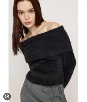 SLY 샤기 2WAY 오프숄더 상의 블랙