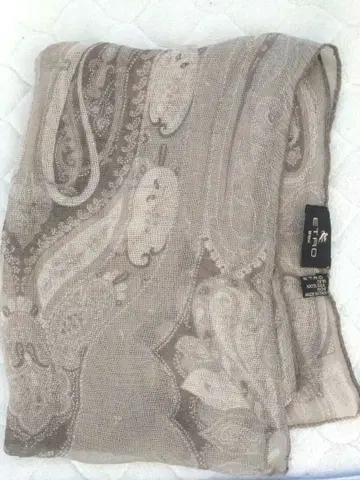 ETRO 페이즐리 무늬 실크 스톨 베이지 계열