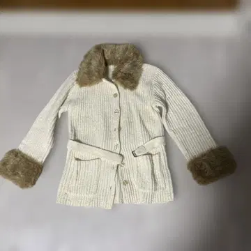 아이보리 니트 자켓 퍼 포함