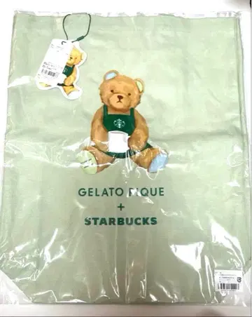 젤라또피케 스타벅스 민트 그린 곰 토트백 젤라피케