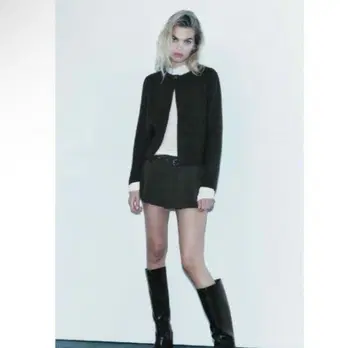 zara 버튼 니트 가디건 그레이