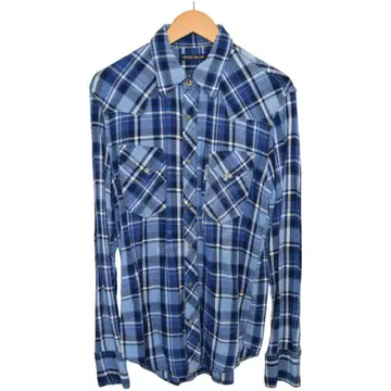 블루블루 BLUE BLUE 레이온린넨 체크 웨스턴 셔츠