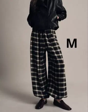 ZARA 자라 체크 무늬 봄바초 팬츠 새상품, 미사용