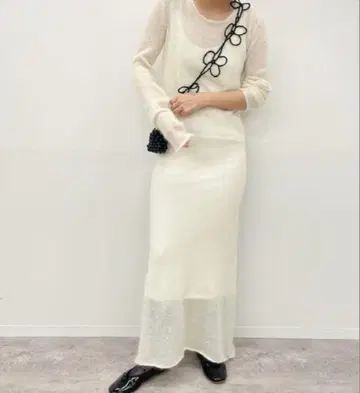 EDIT.FOR LULU 모헤어 실크 시어 니트 드레스