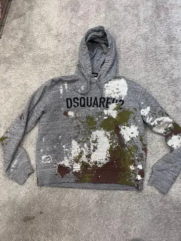 DSQUARED2 페인트 크러쉬 가공 후드티 xs