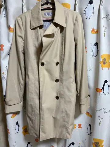 [ 새상품급 ] 베이지 더블 브레스트 트렌치코트