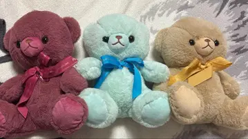 적자색 봉제 인형 Happy Birthday 택 포함