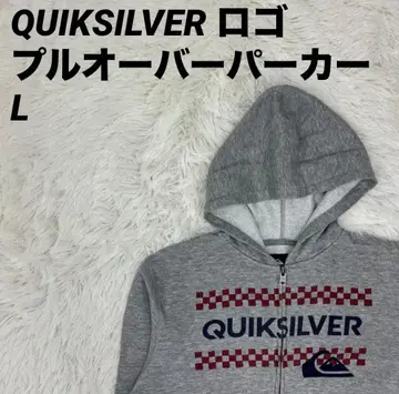 풀오버 후드티 후드 QUIKSILVER 로고 그레이 L 사이즈