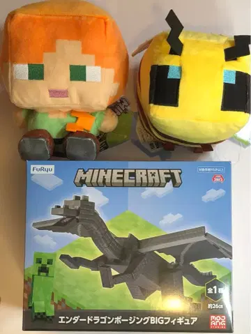 마인크래프트 봉제 인형(알렉스, 꿀벌), 엔더 드래곤 피규어